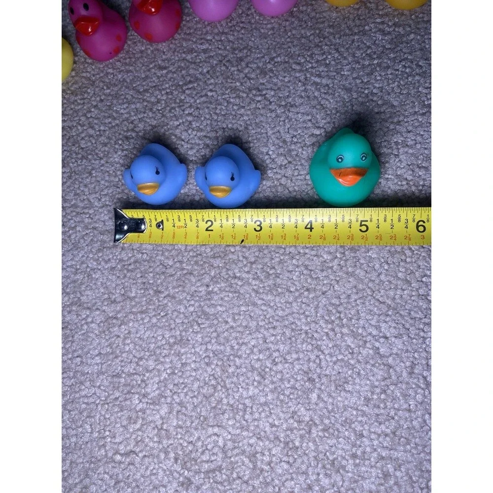 13 Piece Mini Rubber Duck Toy Lot Multi-Color Hearts
